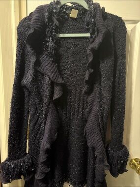Women’s Ruffle-Front Sweater long Cardigan
